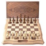 Magnetic Wooden Chess Set with Storage and Extras