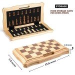 Magnetic Wooden Chess Set with Storage and Extras