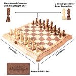Magnetic Wooden Chess Set with Storage and Extras