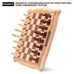 Magnetic Wooden Chess Set with Storage and Extras