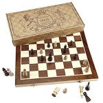 AMEROUS 15" Folding Magnetic Wooden Chess Set