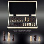 AMEROUS 15" Folding Magnetic Wooden Chess Set