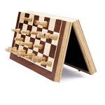 AMEROUS 15" Folding Magnetic Wooden Chess Set