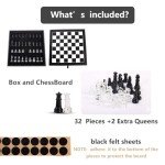 Glass Chess Set with Extra Queens and Storage Box