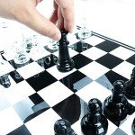 Glass Chess Set with Extra Queens and Storage Box