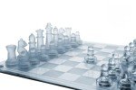 Elegant 14-Inch Glass Chess Set with 32 Pieces
