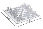 Elegant 14-Inch Glass Chess Set with 32 Pieces