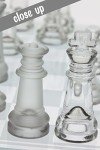 Elegant 14-Inch Glass Chess Set with 32 Pieces