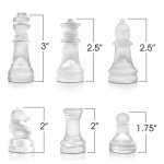 Elegant 14-Inch Glass Chess Set with 32 Pieces