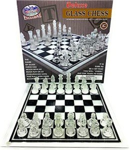 Deluxe Frosted & Clear Glass Chess Set - 14