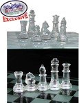 Deluxe Frosted & Clear Glass Chess Set - 14
