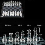 8'' Solid Glass Chess Set with Crystal Board