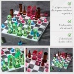 Modern Acrylic Chess Set - 11.8 Inch Board