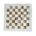 Elegant White and Green Onyx Marble Chess Set