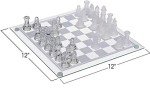 Elegant 12-Inch Glass Chess Set with 32 Pieces