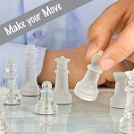 Elegant 12-Inch Glass Chess Set with 32 Pieces