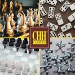 Stylish Black Frosted Glass Chess Set with Mirror
