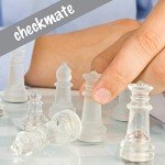 Elegant 12-Inch Glass Chess Set with 32 Pieces