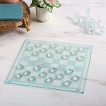 Elegant Glass Chess and Checkers Set for All Ages