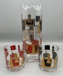 Vintage Martini Pitcher Chess Set with Glasses