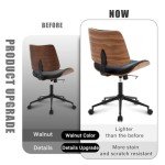 Stylish Adjustable Armless Desk Chair in Black
