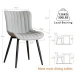 Modern Grey Armless Dining Chairs - Set of 2