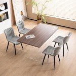 Modern Grey Armless Dining Chairs - Set of 2