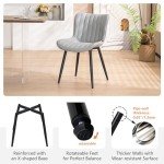 Modern Grey Armless Dining Chairs - Set of 2