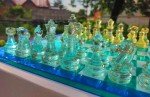 Turquoise Custom Chess Set with 7cm Kings