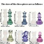 Patterned Glass Chess Set with Epoxy Pieces