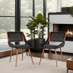 Mid Century Modern Upholstered Accent Chair - Black
