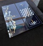 Luxury Glass Backgammon & Chess Set with Metal Pieces