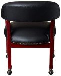 Black Vinyl Boss Captain's Chair with Casters