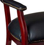Black Vinyl Boss Captain's Chair with Casters