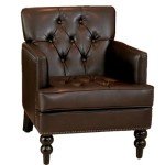 Malone Brown Leather Club Chair for Chess Games