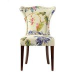 Accent Chair with Floral Print – Off-White