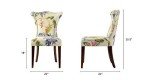 Accent Chair with Floral Print – Off-White