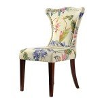 Accent Chair with Floral Print – Off-White
