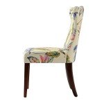 Accent Chair with Floral Print – Off-White