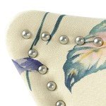 Accent Chair with Floral Print – Off-White