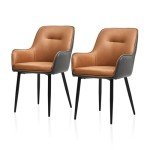Stylish Faux Leather Dining Chairs Set of 2