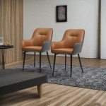 Stylish Faux Leather Dining Chairs Set of 2