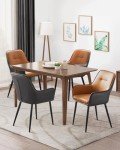 Stylish Faux Leather Dining Chairs Set of 2