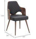 Mid Century Walnut Dining Chair Set of 2