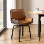 Mid-Century Modern Faux Leather Accent Chair