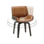 Mid-Century Modern Faux Leather Accent Chair
