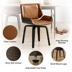 Mid-Century Modern Faux Leather Accent Chair