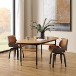 Mid-Century Modern Faux Leather Accent Chair