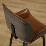 Mid-Century Modern Faux Leather Accent Chair