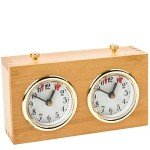 Wood Chess Clock Timer - Analog Wind-Up Mechanism